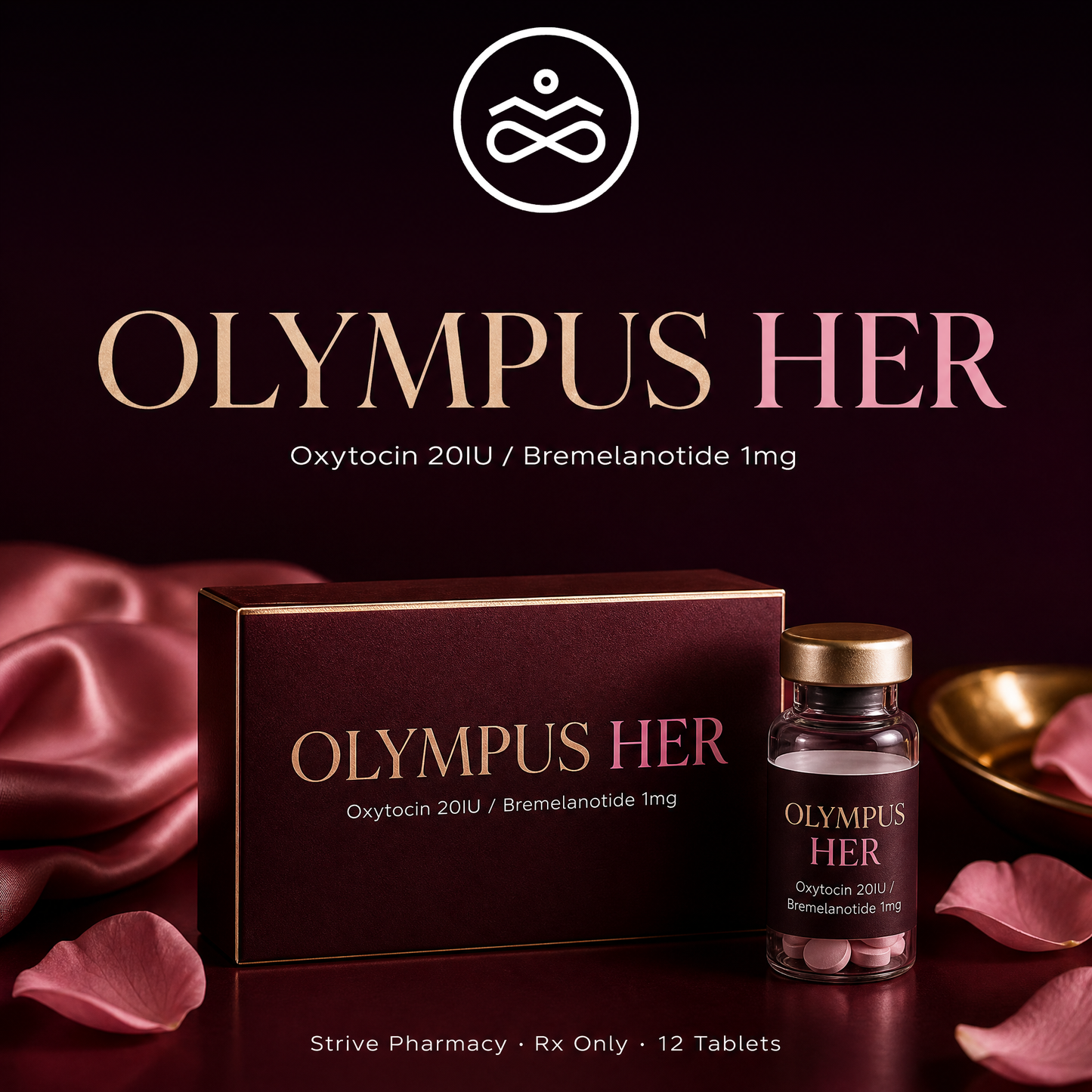 Olympus Her sublingual tablet for women — Bremelanotide and Oxytocin compounded formula by The Urban Monk